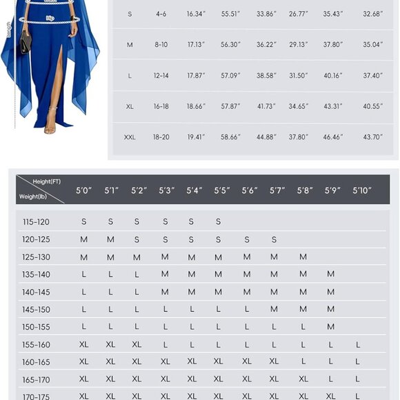 Elegant Women's High Split Maxi Dress with Flare Sleeves & Cape - Black - Picture 3 of 3